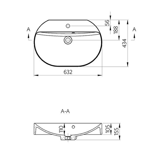 Valge valatud marmorist valamu 63x43 cm Helen - Sapho-image-4