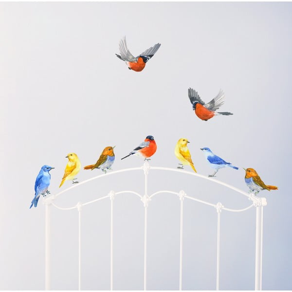 Znovu snímatelná samolepka Watercolour Birds, 30x21 cm