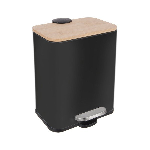 Must roostevabast terasest prügikast 5 l Black - Orion