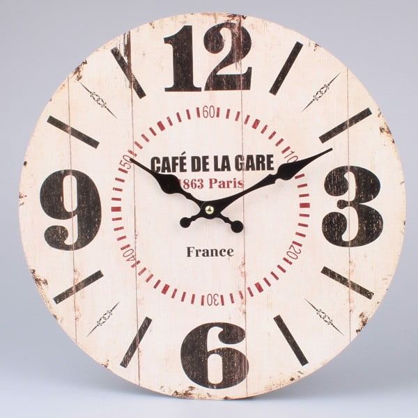 Dřevěné hodiny Café De La Gare