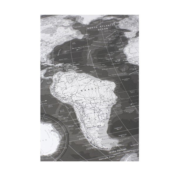 Mapa světa v průhledném pouzdru The Future Mapping Company Monochrome World Map, 130 x 72 cm-image-2