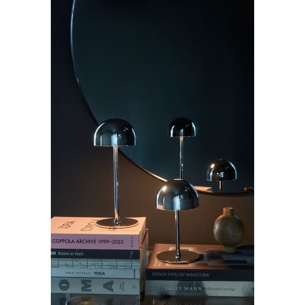 Hõbedane puldiga juhitav LED-lauavalgusti metallist varjuga (kõrgus 30 cm) Tim - Sirius-image-3