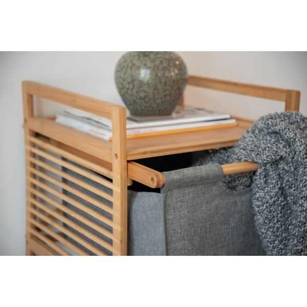 Hall-puiduvärvi bambusest madal vannitoakapp 40x56 cm Bahari – Wenko-image-4