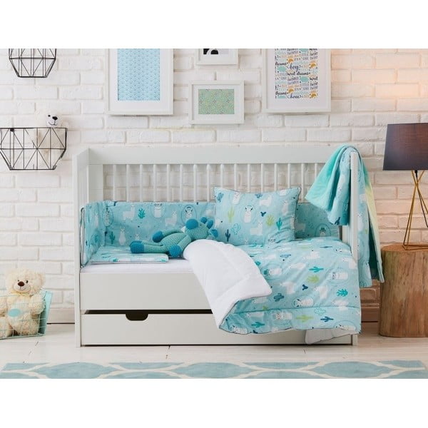 Sinine laste dekoratiivpadi , 45 x 50 cm Llamas - Pinio-image-1