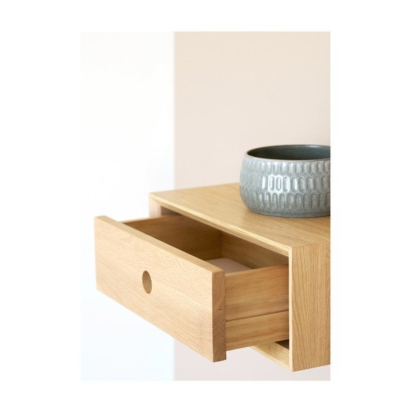 Tammepuidust riiul heledas naturaalses värvitoonis 40 cm Luzern - House Nordic-image-2