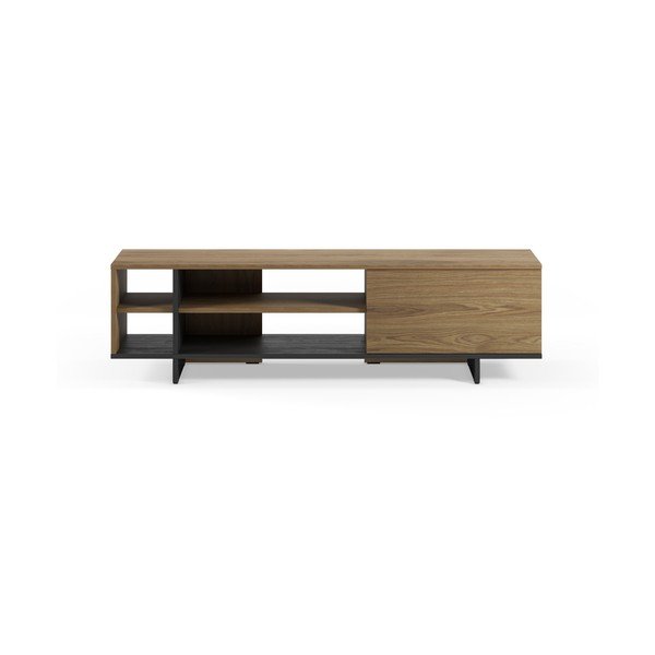 Must/naturaalne tammepuust televiisorialus 160x44x36 cm Cequoia - Marckeric