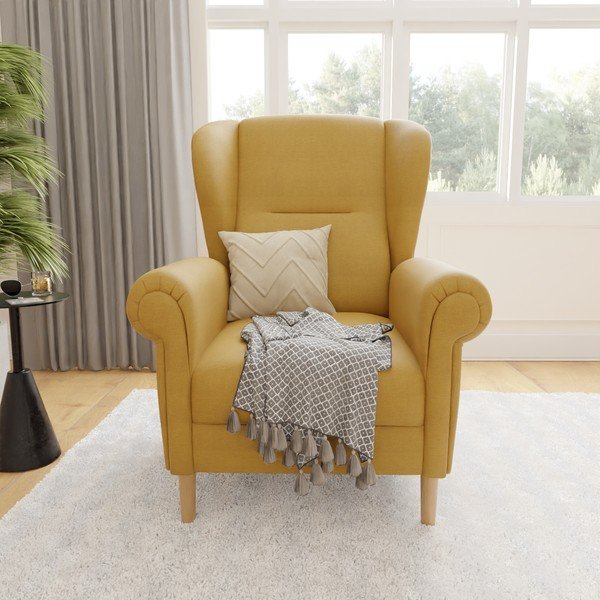 Kollane tugitool tiivakujuliste äärtega Swan – Ropez-image-1