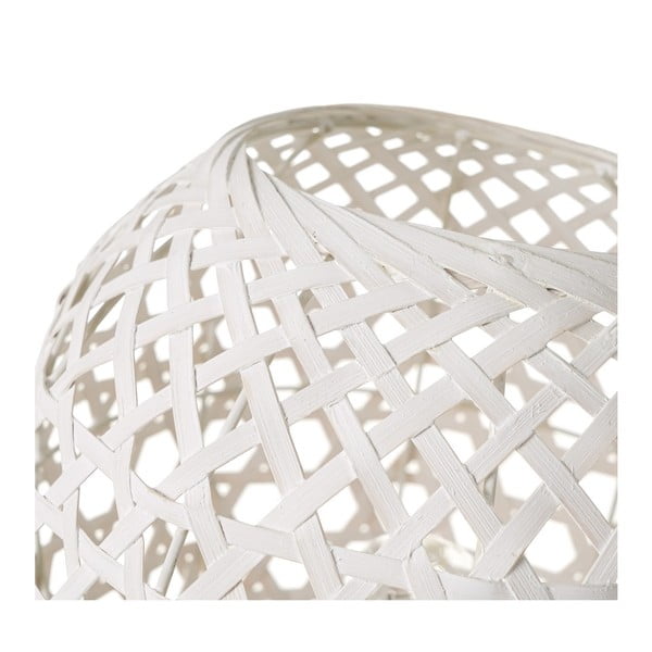 Valge laualamp bambusevarjundiga (kõrgus 23 cm) - Casa Selección-image-2