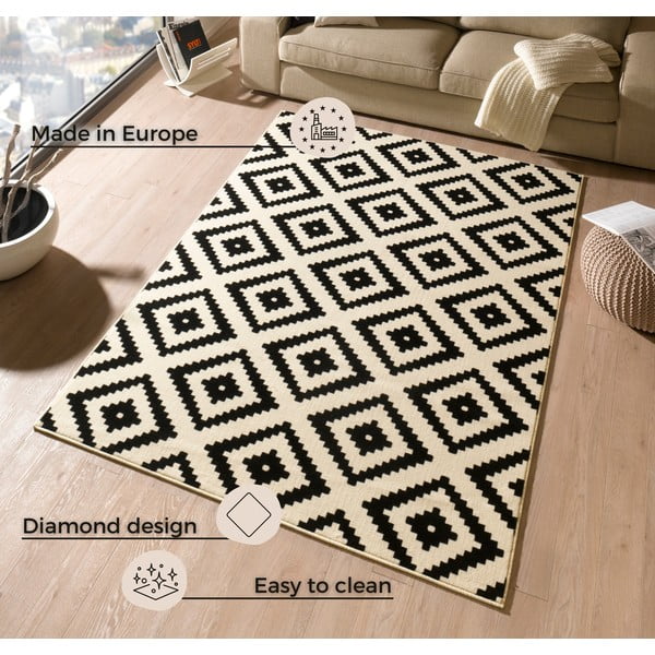 Kreemjas ja must vaip Hamla , 80 x 150 cm Diamond - Hanse Home-image-3