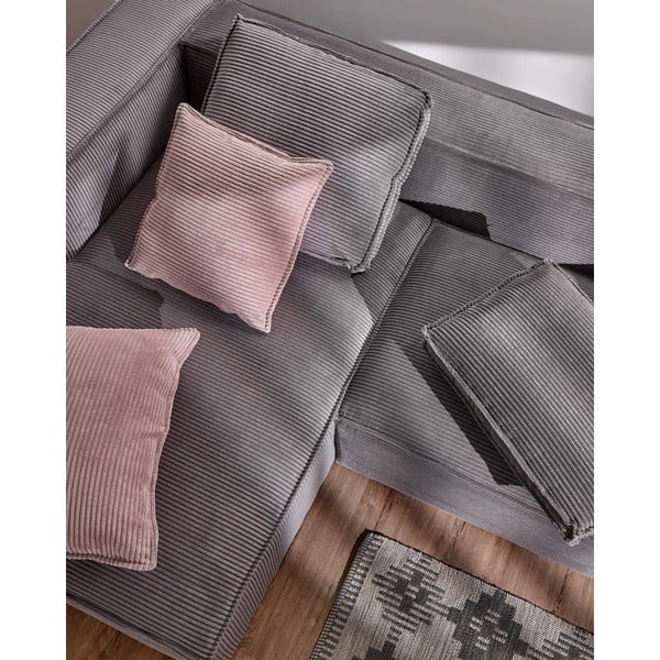 Hall kordvillane nurgadiivan (vasakpoolne nurk) Blok - Kave Home-image-4