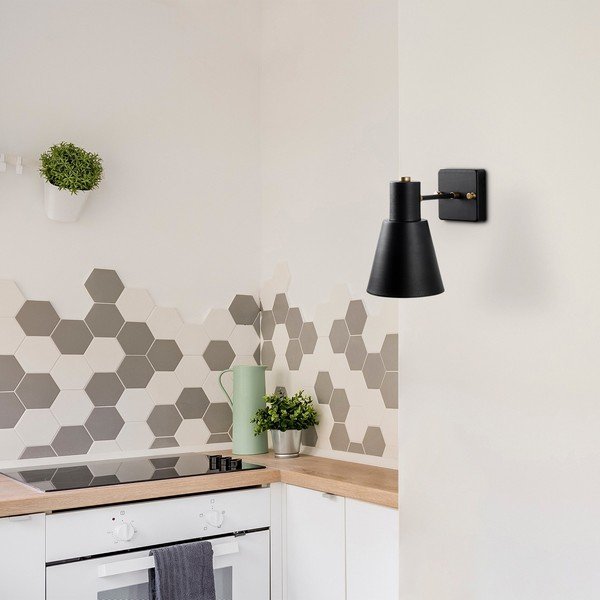 Must-kuldne seinavalgusti ø 14 cm Funnel - Opviq lights-image-2