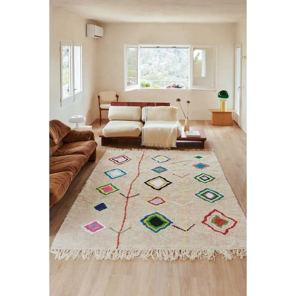 Kreem pestav käsitsi kootud puuvillane vaip 170x240 cm Kaarol - Lorena Canals-image-1