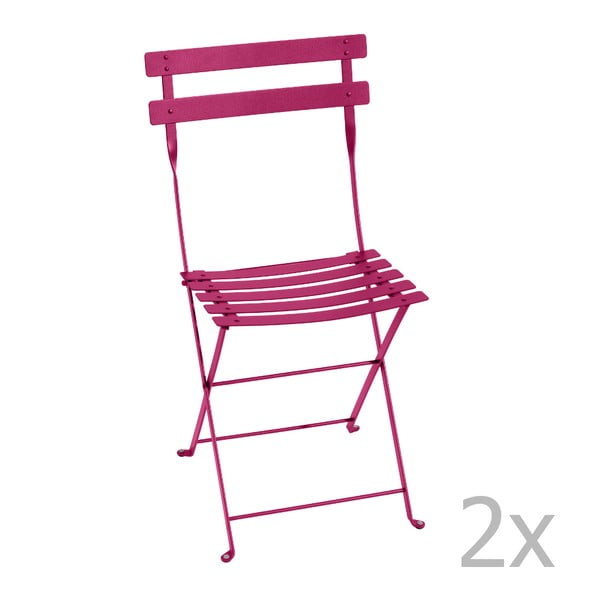 Sada 2 růžových skládacích židlí Fermob Bistro