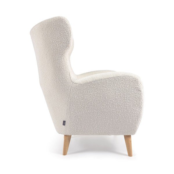 Valge bukleekangast tugitool Patio - Kave Home-image-3