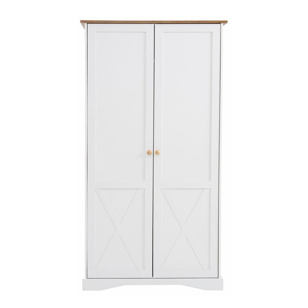 Bílá dvoudveřová šatní skříň Støraa Aldo