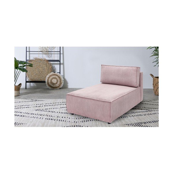 Heleroosa velvetist diivanimoodul, muutuv  Nihad modular - Bobochic Paris-image-1