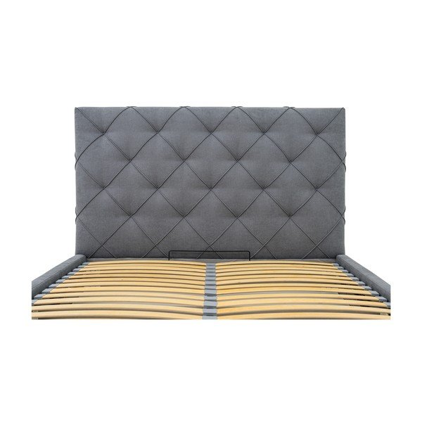 Hall polsterdatud kaheinimesevoodi koos panipaiga ja voodipõhjaga 140x190 cm Bee - Scandic-image-1