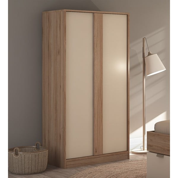 Kreem tammespoonist garderoobikapp 90x180x53 cm Dennis - Marckeric-image-2