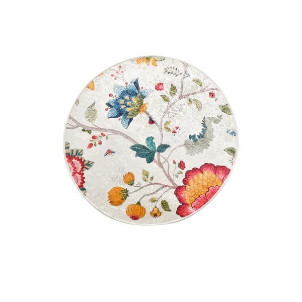 Vannitoamatt Circle Vintage Flower, ø 140 cm - Foutastic