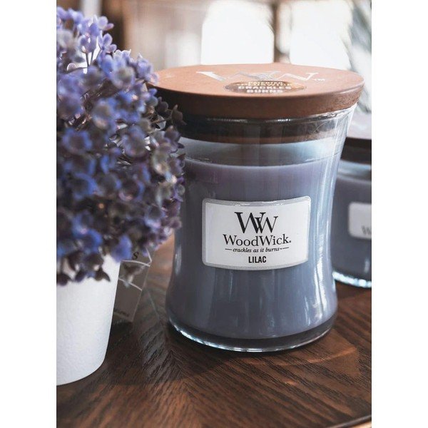 Lilla lõhnaküünal, 55 tundi kestev põlemine Lilac - WoodWick-image-1