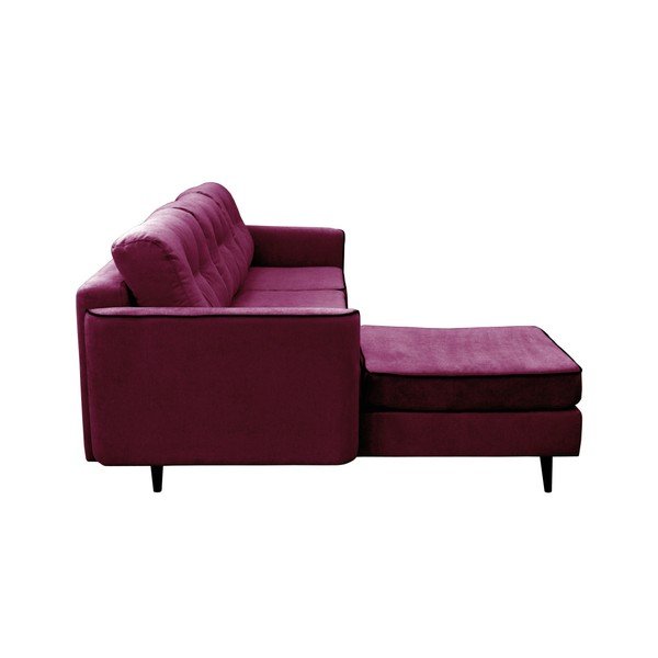 Fialová rozkládací pohovka s černými nohami Mazzini Sofas Dragonfly, levý roh-image-3
