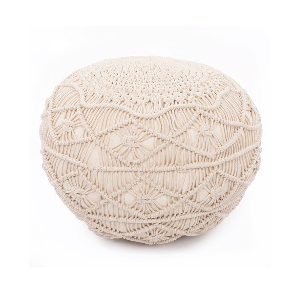 Beež pouf , kõrgus 35 cm Macramé - Tiseco Home Studio