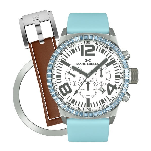 Dámské hodinky Marc Coblen s páskem a kroužkem navíc P79