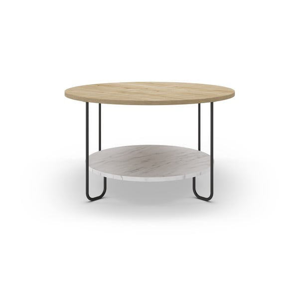 Ümmargune tammedekooriga  diivanilaud ø 80 cm Tonka - Marckeric-image-3