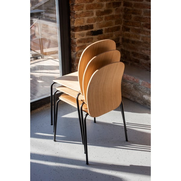 Pruun pähklipuu dekooriga söögitool Book - Gazzda-image-1