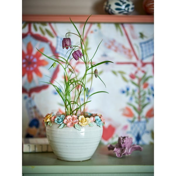 Käsitsi maalitud kivikeraamikast lillepoti kate ø 19,5 cm Eanna - Bloomingville-image-1