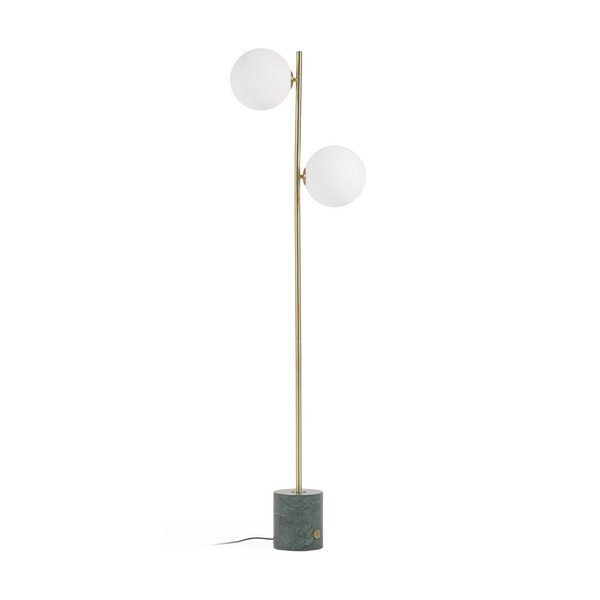 Rohelise-kuldse klaasist lambivaibaga põrandalamp (kõrgus 161 cm) Lonela - Kave Home