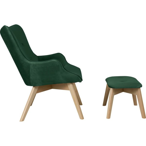 Tumeroheline sametist tugitool koos jalatoega Niko - Ropez-image-3