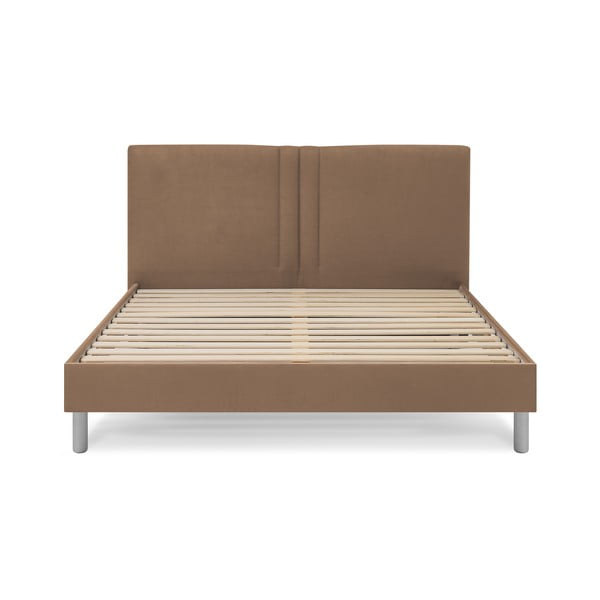 Helepruun pehme kaheinimesevoodi koos restiga 180x200 cm Kerry - Bobochic Paris-image-2