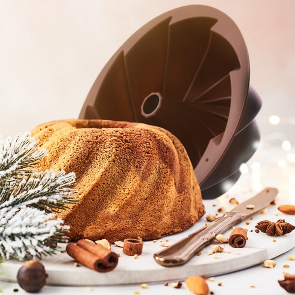 Pruun silikoonvorm kookide jaoks Lill, ø 23,5 cm - Orion-image-3