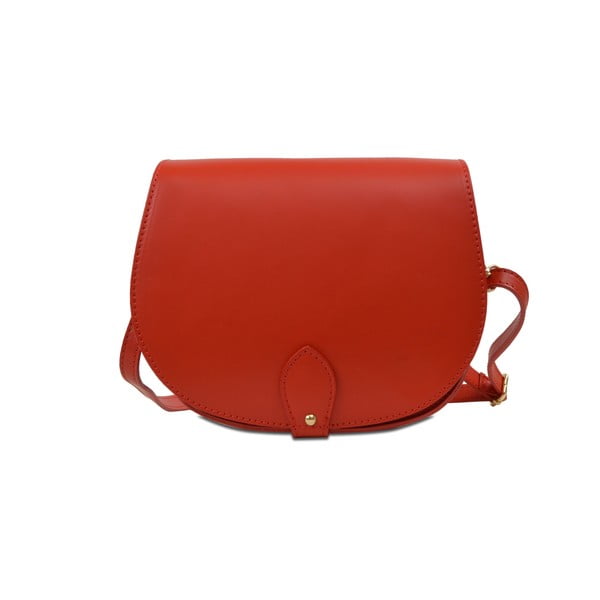 Korálově červená kožená kabelka Infinitif Coralie