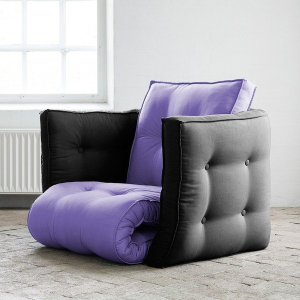 Rozkládací křesílko Karup Dice Violet/Gray