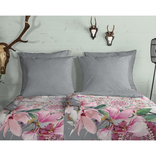 Roosa ja hall flanell voodipesu 140x200 cm - HIP-image-2