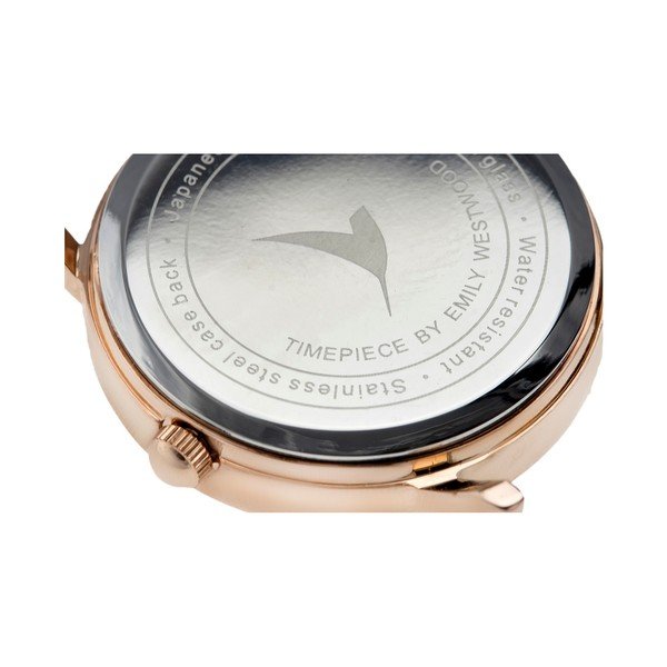 Dámské hodinky s bílým páskem z pravé kůže Emily Westwood Vintage-image-3