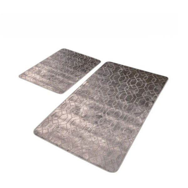 Hallid sametist vannitoamatid 2 tk komplektis 60x100 cm - Mila Home