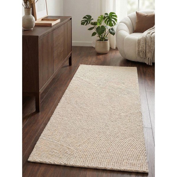 Käsitsi kootud villane vaip 80x200 cm Eleni Natural White - Hanse Home-image-1