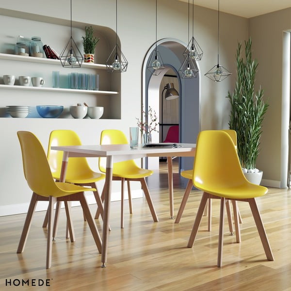 Valge lauaga söögilaud 80x120 cm Elle - Homede-image-4