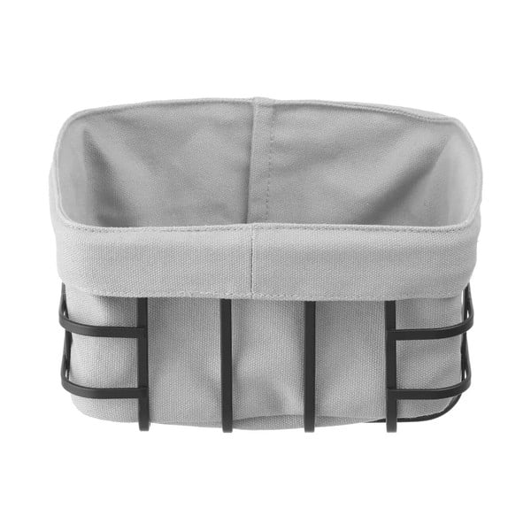 Musta ja halli värvi leivakorv tekstiilvoodriga , 19 x 19 cm - Hendi-image-1