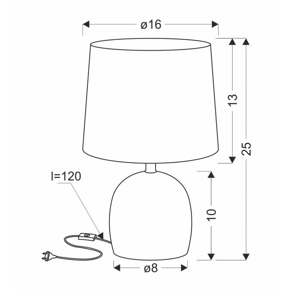 Helehall laualamp tekstiilist varjuga (kõrgus 25 cm) Adelina - Candellux Lighting-image-2