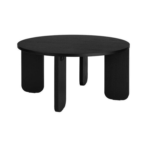 Must ümmargune kohvilaud tammepuust pealispinnaga, ø 75 cm Kuvu - noo.ma