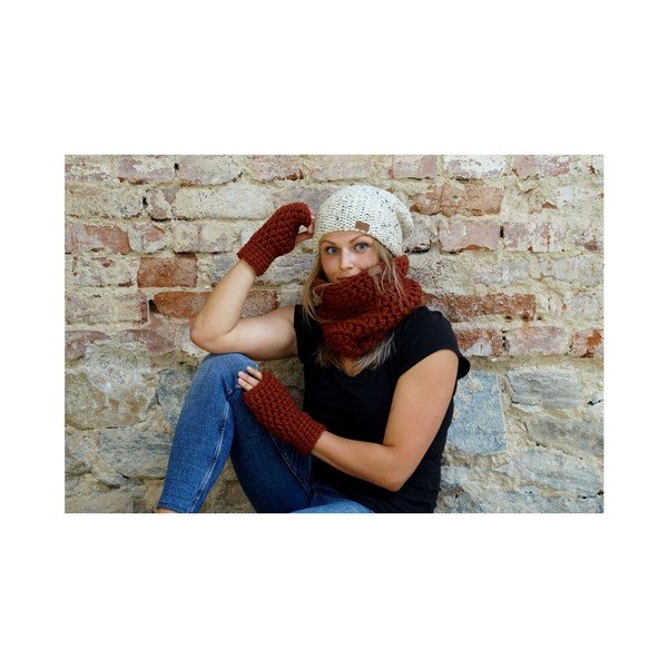 Beež käsitsi kootud müts Tweed - DOKE-image-2