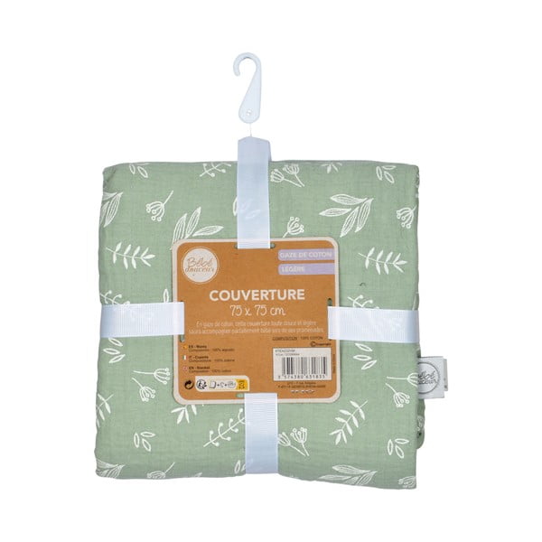 Roheline musliinist beebitekk 75x75 cm - Bébé Douceur-image-3