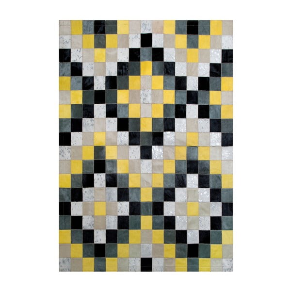 Koberec z pravé kůže Pipsa Mosaic, 140x200 cm