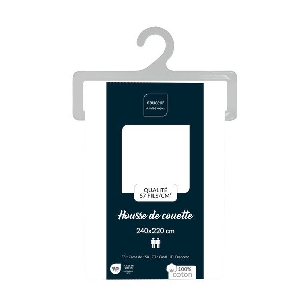 Valge puuvillane tekikott kaheinimesevoodile/pikendatud voodile 240x220 cm Lina - douceur d'intérieur-image-2