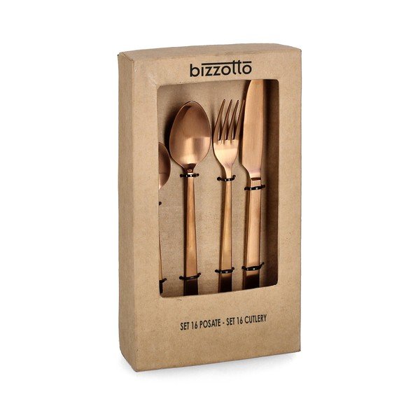 16-osaline vaskvärvi roostevabast terasest söögiriistade komplekt 4 inimesele Hestia - Bizzotto-image-1