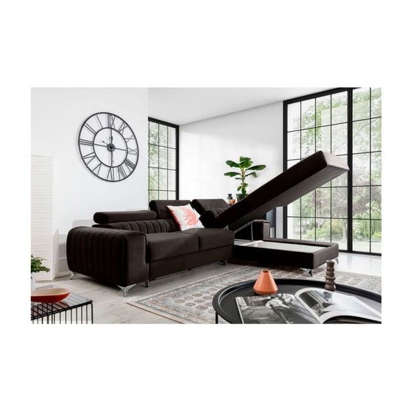 Tumepruun sametist lahtikäiv/sahtliga nurgadiivan (parem nurk/lamamisosaga) Grayson – ELTAP-image-3